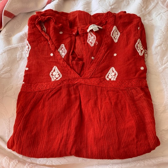 Umgee Red Peasant Blouse size L - Picture 3 of 3